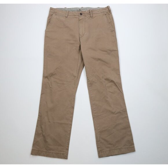 Vintage 90s Y2K J Crew Mens 36x34 Faded Broken In Bootcut Wide Leg Chino Pants
